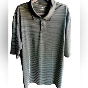 Saddlebred Men’s‎ Golf Performance Polo 2XLT Big and Tall Black & White Stripe